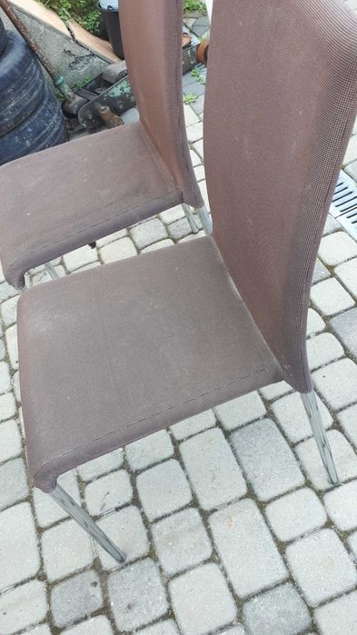 Dwa krzesła metal/materiał