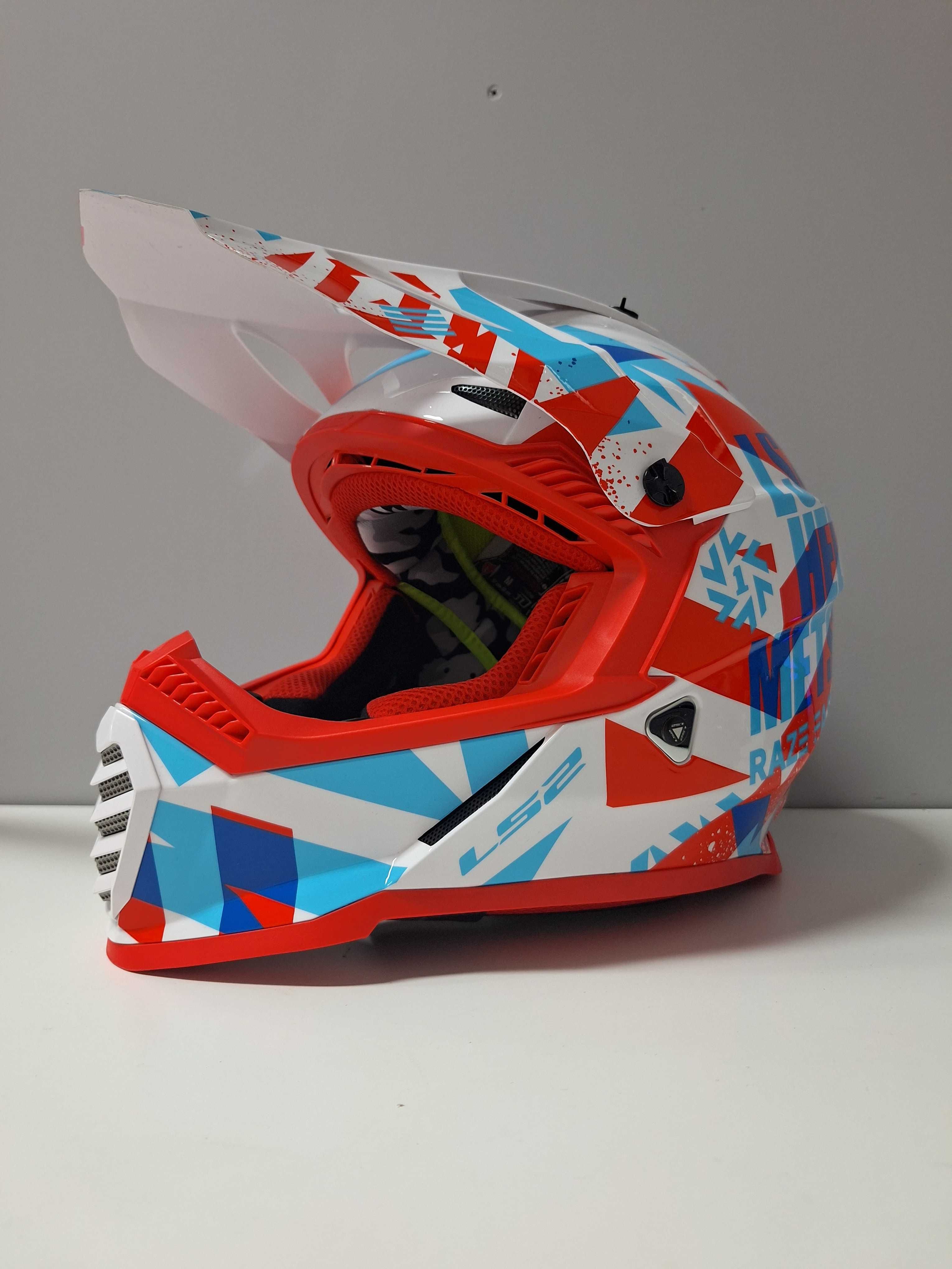 kask cross / quad  LS2 MX437 FAST EVO FUNKY RED WHITE