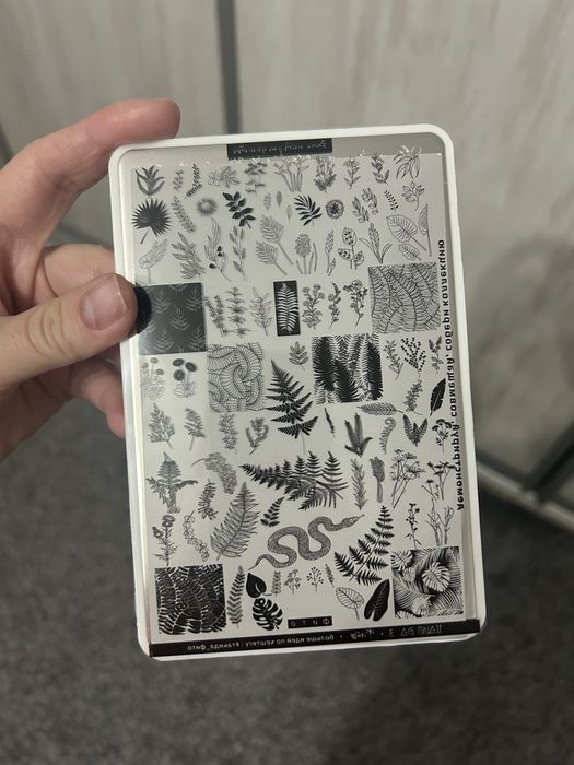 Лаки saga та пластини для стемпінгу, штамп прозорий