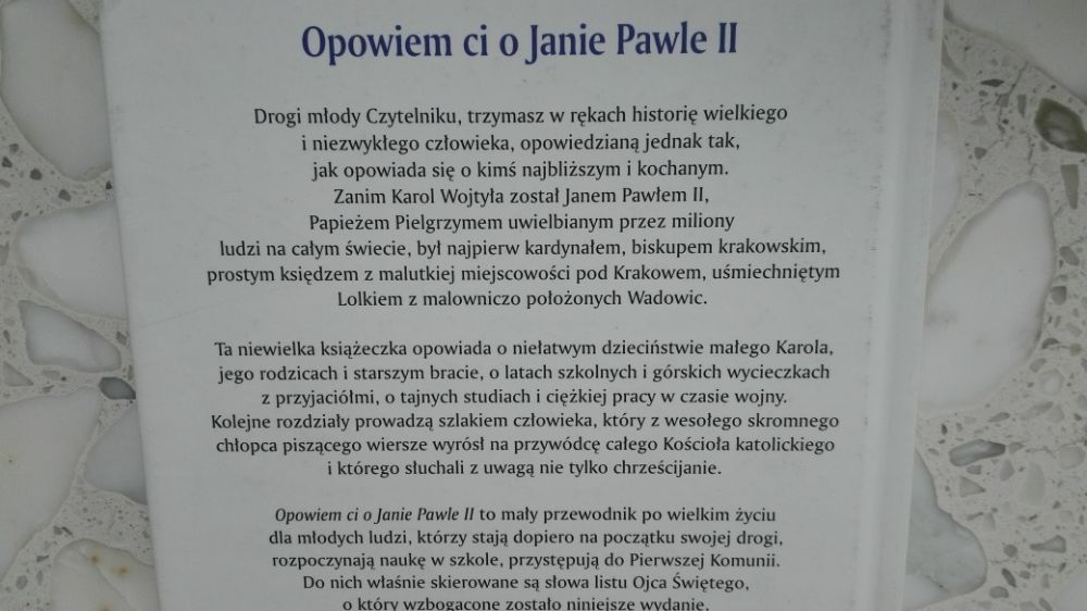 "Opowiem ci o Janie Pawle II" Joanna Majewska (twarda okładka) +gratis