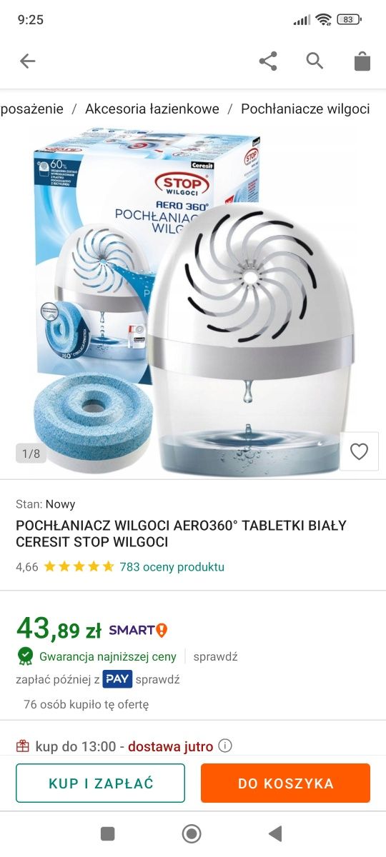 Osuszacz powietrza 4 sztuki Ceresit Areo 360