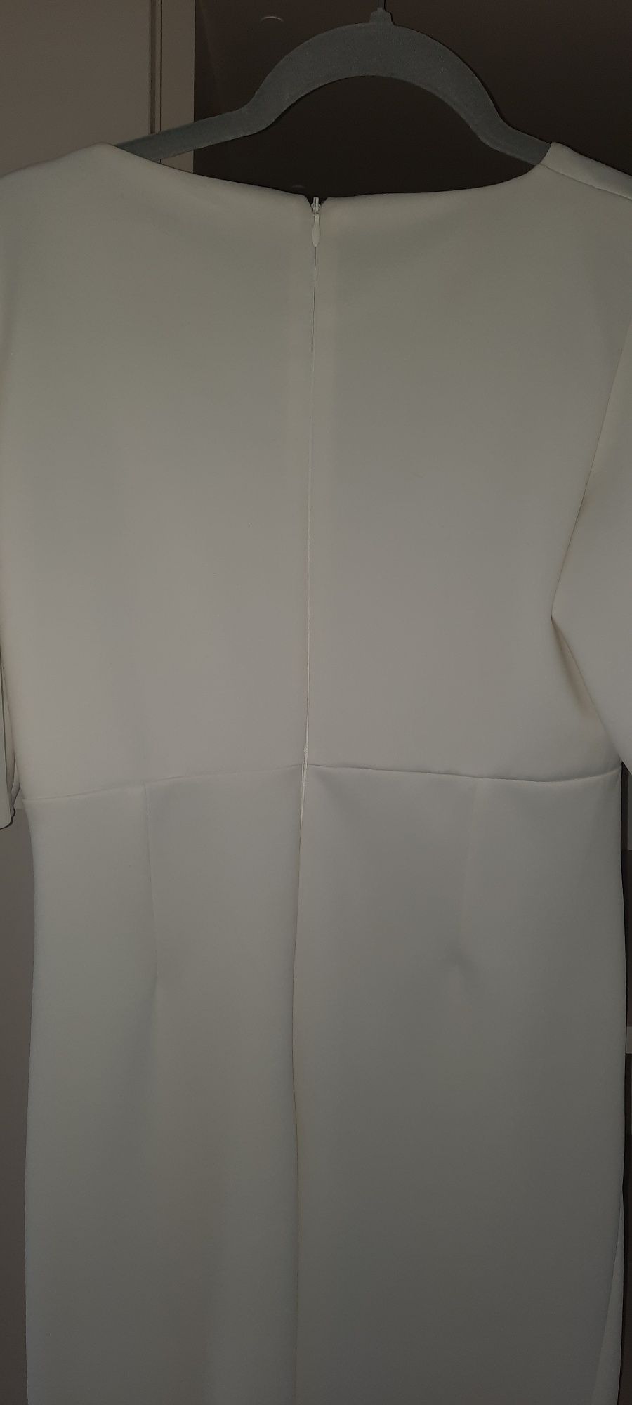 Sukienka elegancja, 36-38, ecru, długa sukienka