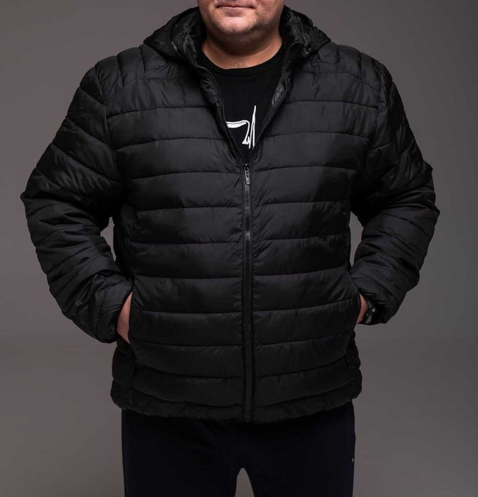 Куртка чоловіча утеплена чорна демісезон БАТАЛ