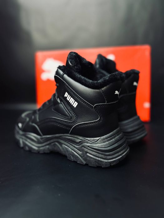 Женские кроссовки Пума Черные зимние кросівки жіночі пума зимові