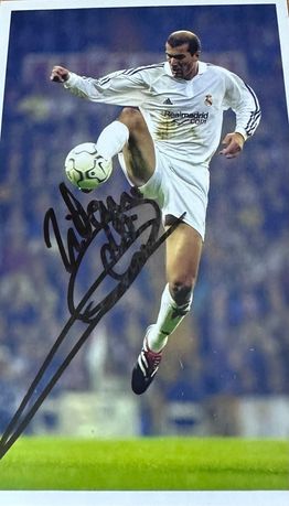 Zinedine Zidane FIFA 100 oryginalny autograf 10x15 cm !