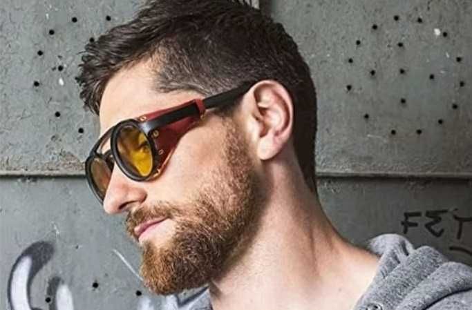 Cool&Ku Retro okulary przeciwsłoneczne Steampunk. Yellow.