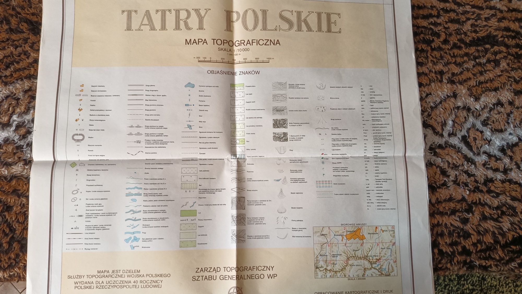 Tatry Polskie mapa topograficzna
