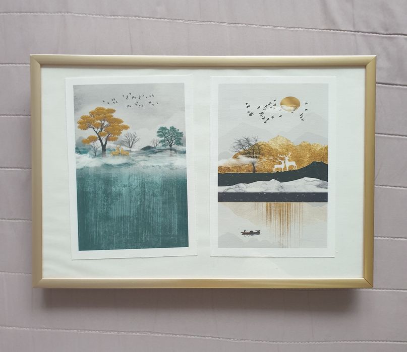 Jelenie na rykowisku 2 obrazki bez ramki