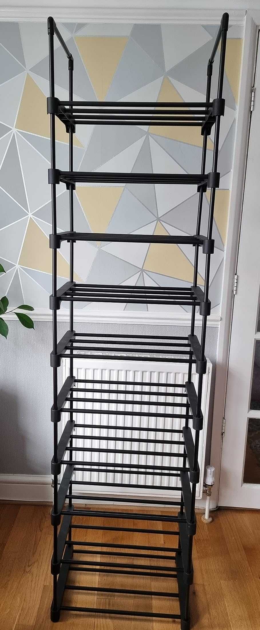 Organizer do przechowywania butów 10 poziomów metalowy czarny
