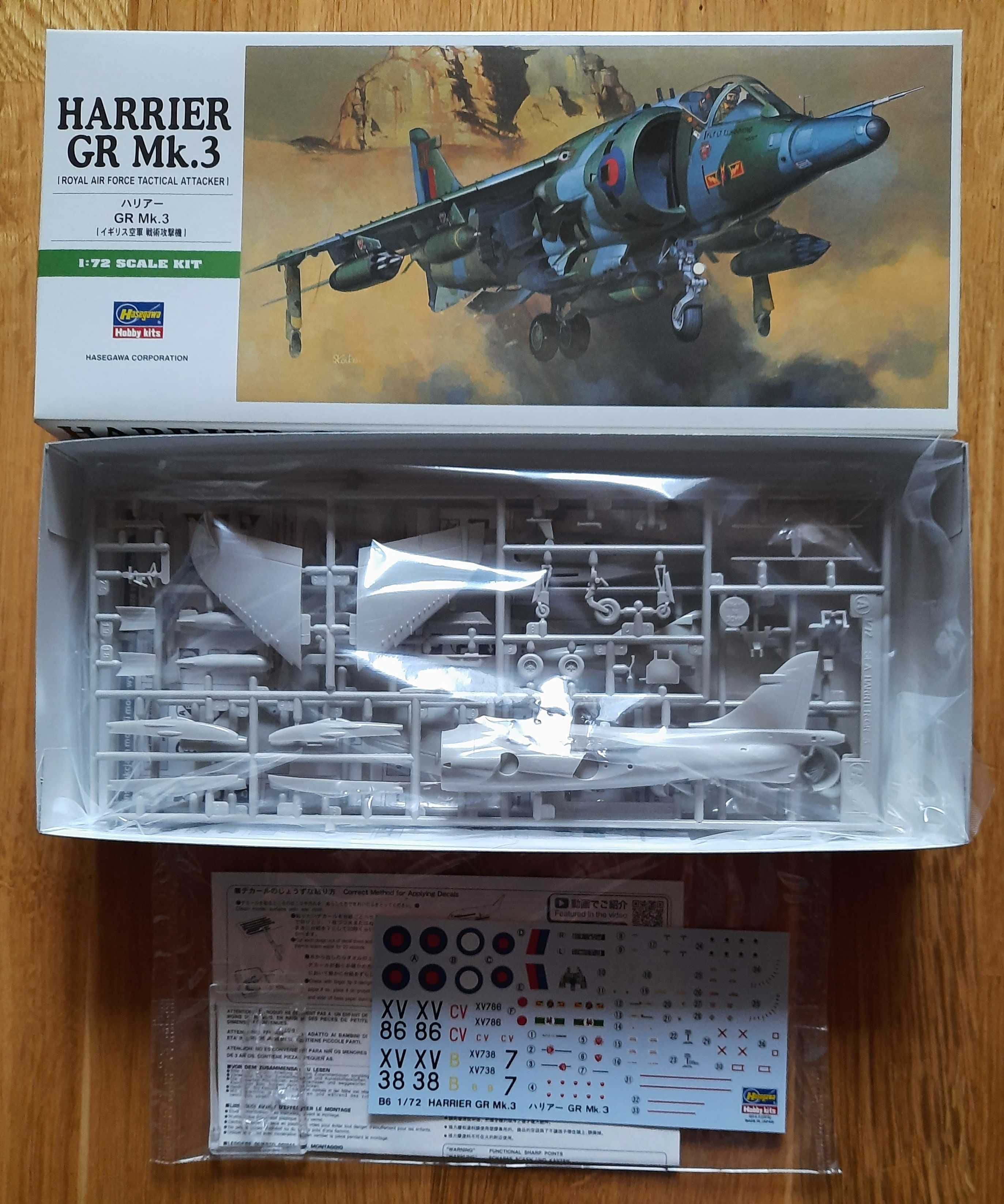 Model do sklejania Hasegawa Harrier GR Mk.3 skala 1/72