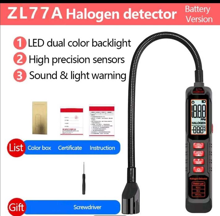 Halogenowy wykrywacz freonu gazu klimatyzacji ZLLJMETER ZL77A
