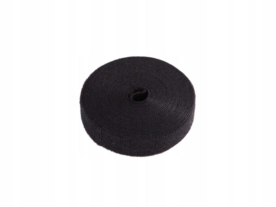 Czarna opaska rzepowa 5m x 20mm – organizer do kabli Geko G01399