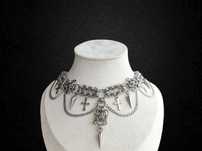 Chainmail Choker Naszyjnik Gotycki Wiking Edgy Mroczny Styl Metalhead