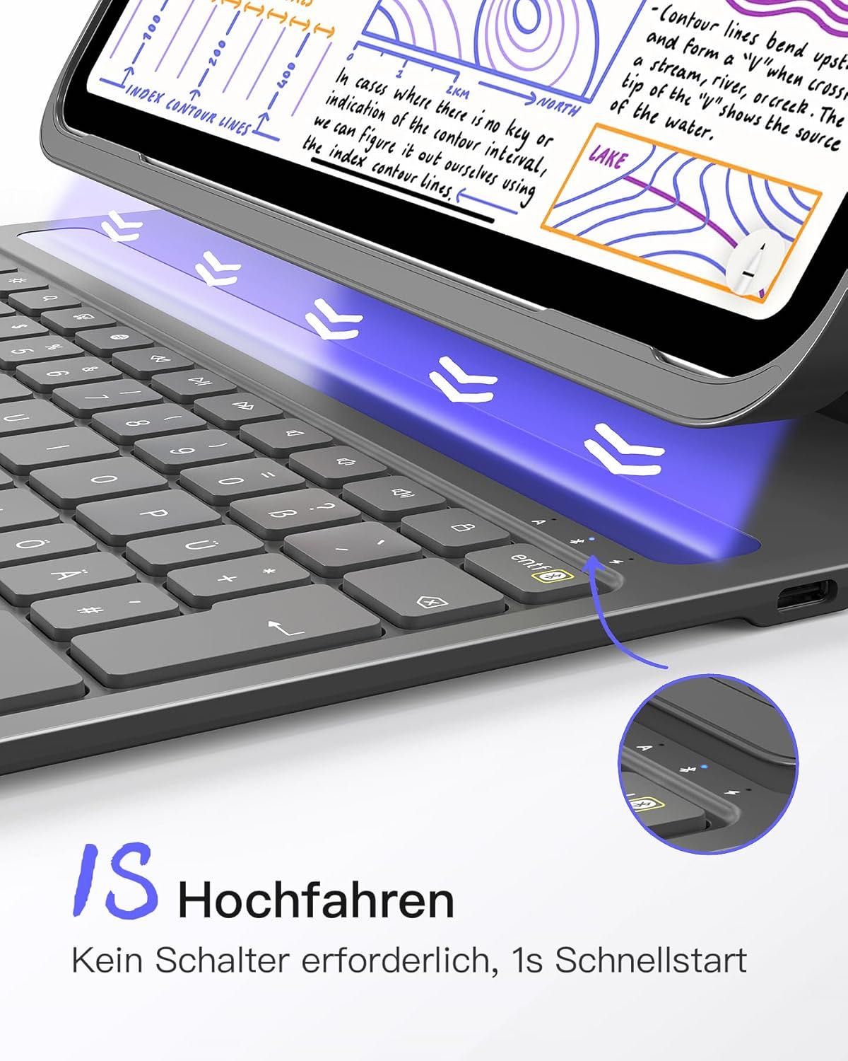 Etui Inateck iPad 10 generacji z klawiaturą, do iPada 11 generacji
