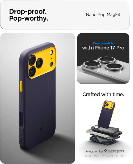 Чехол Spigen Nano Pop MagFit для iPhone 17 Pro Blueberry Navy