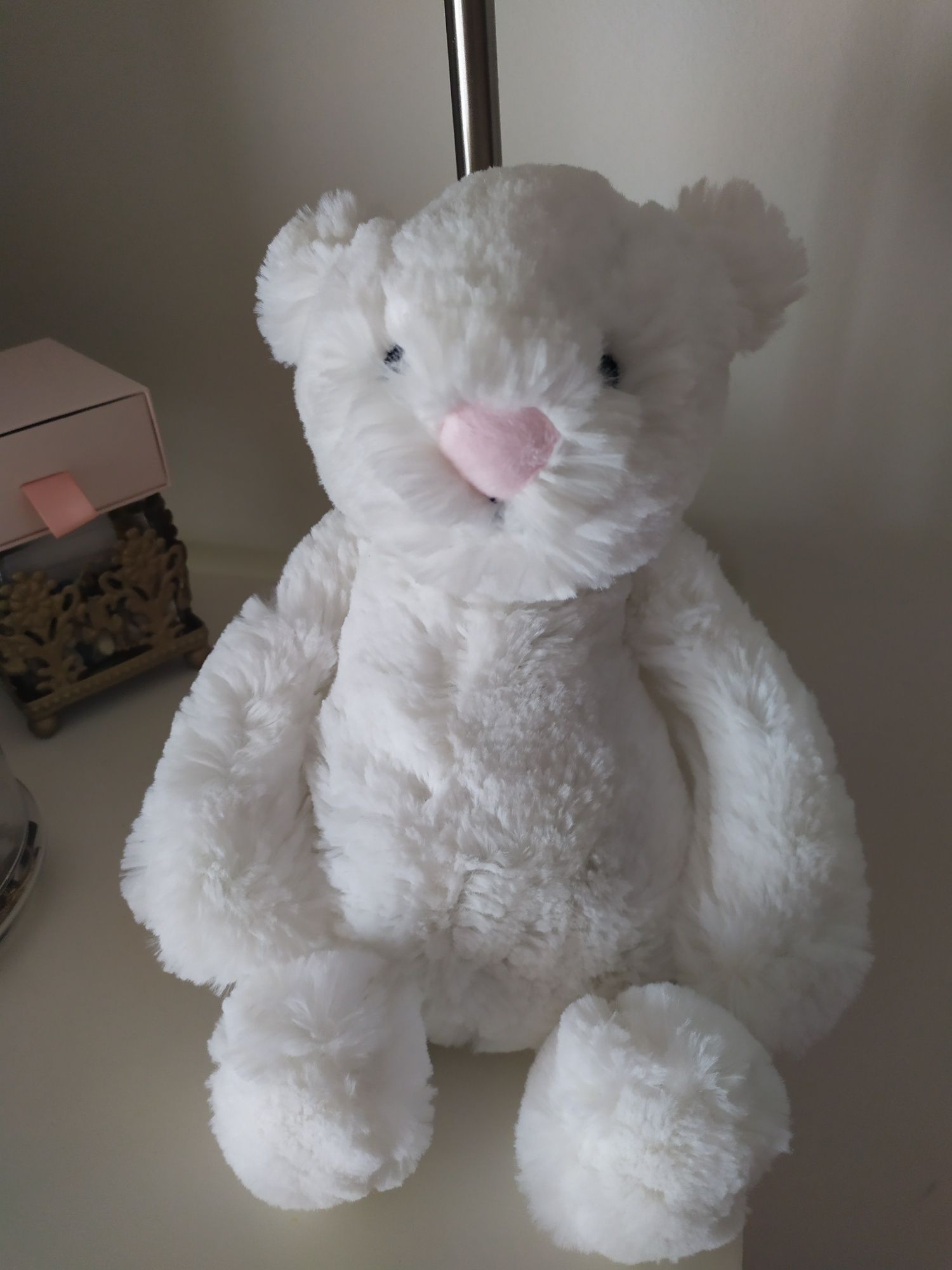 Peluche doudou branco NOVO - suave/fácil de agarrar/acalma