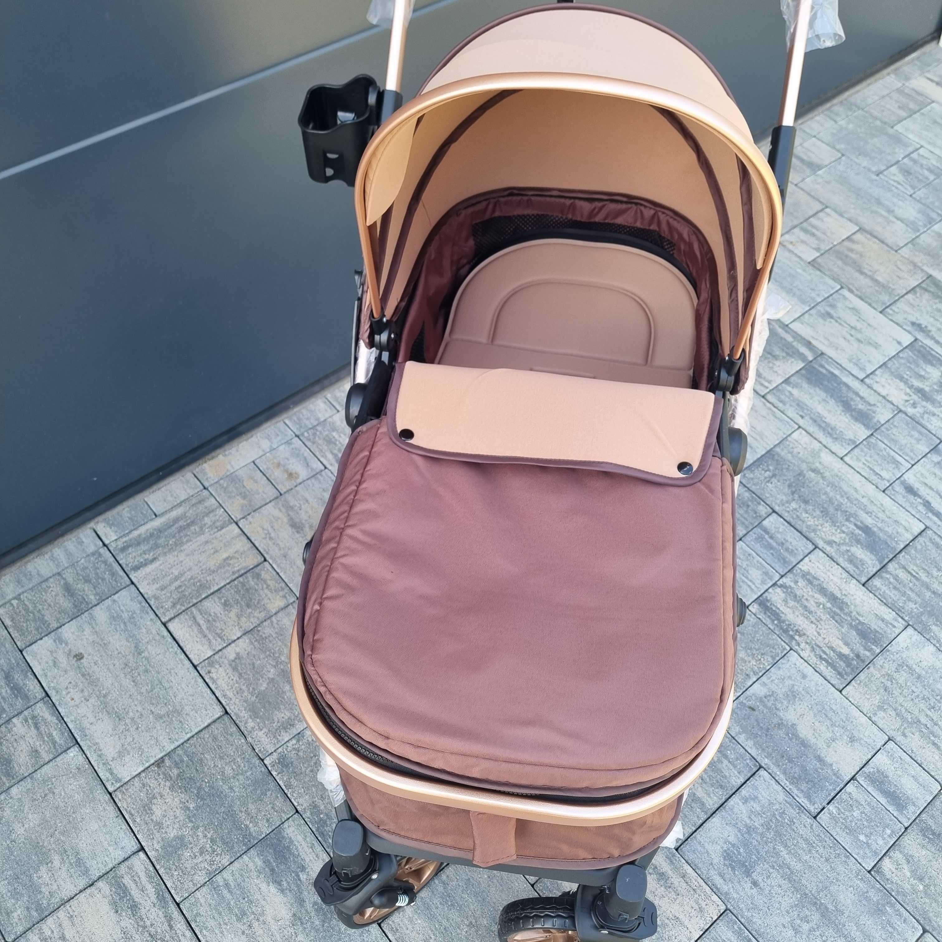 Wózek  Głęboki plus Spacerówka 2 w 1 Spacerowy + Gondola