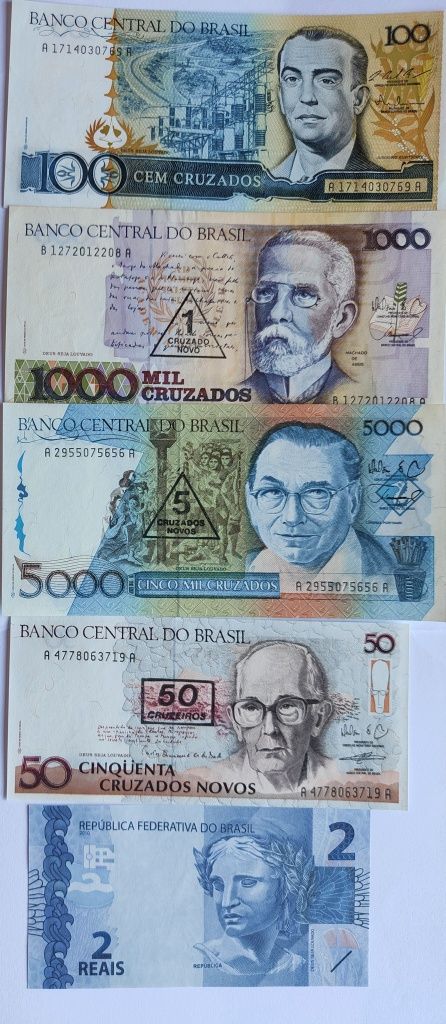 Série de notas de vários países estrangeiros