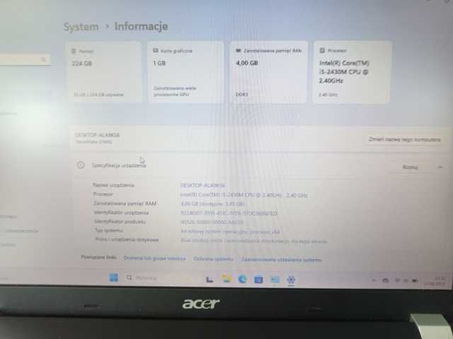 Acer TravelMate 15,6" led i5 ssd win 11 NVIDIA