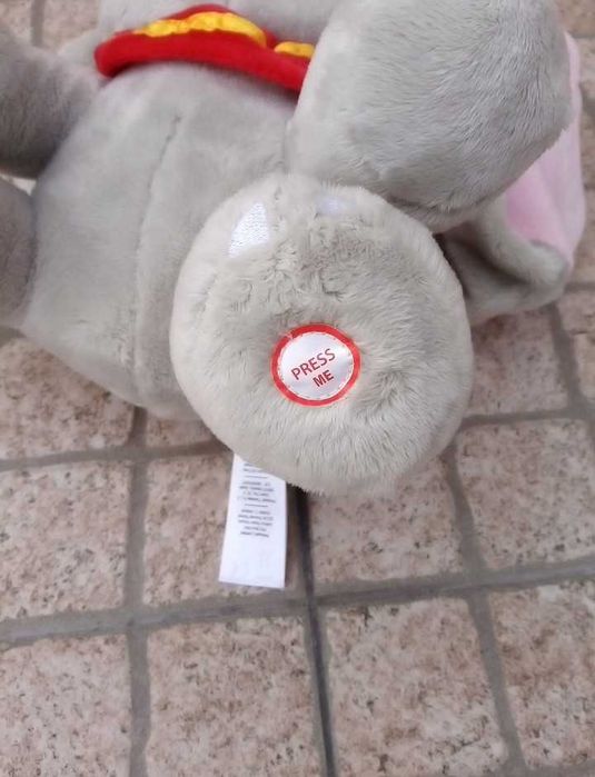 Peluche Dumbo elefante Disney Novo cinzento
