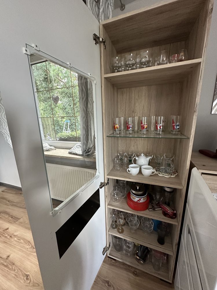 Szafka/Witryna podświetlana Black red white komoda, mebel do salonu
