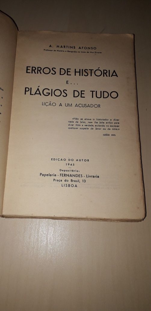 Erros de História e Plágios de Tudo - A. Martins Afonso