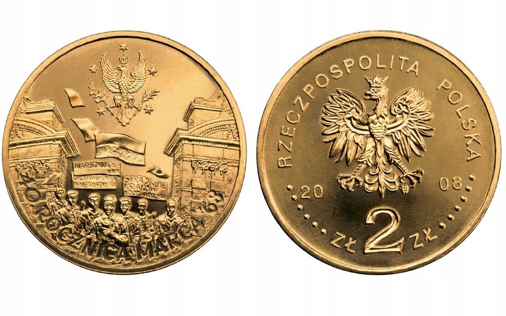 Woreczek menniczy 2 zł - 50 szt. 40 rocznica Marca ’68 - 2008 rok