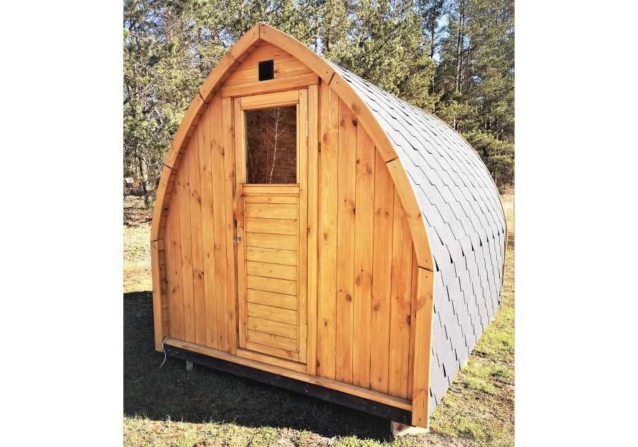 Sauna ogrodowa drewniana IGLO 2,5x2,34m beczka, ruska bania, fińska