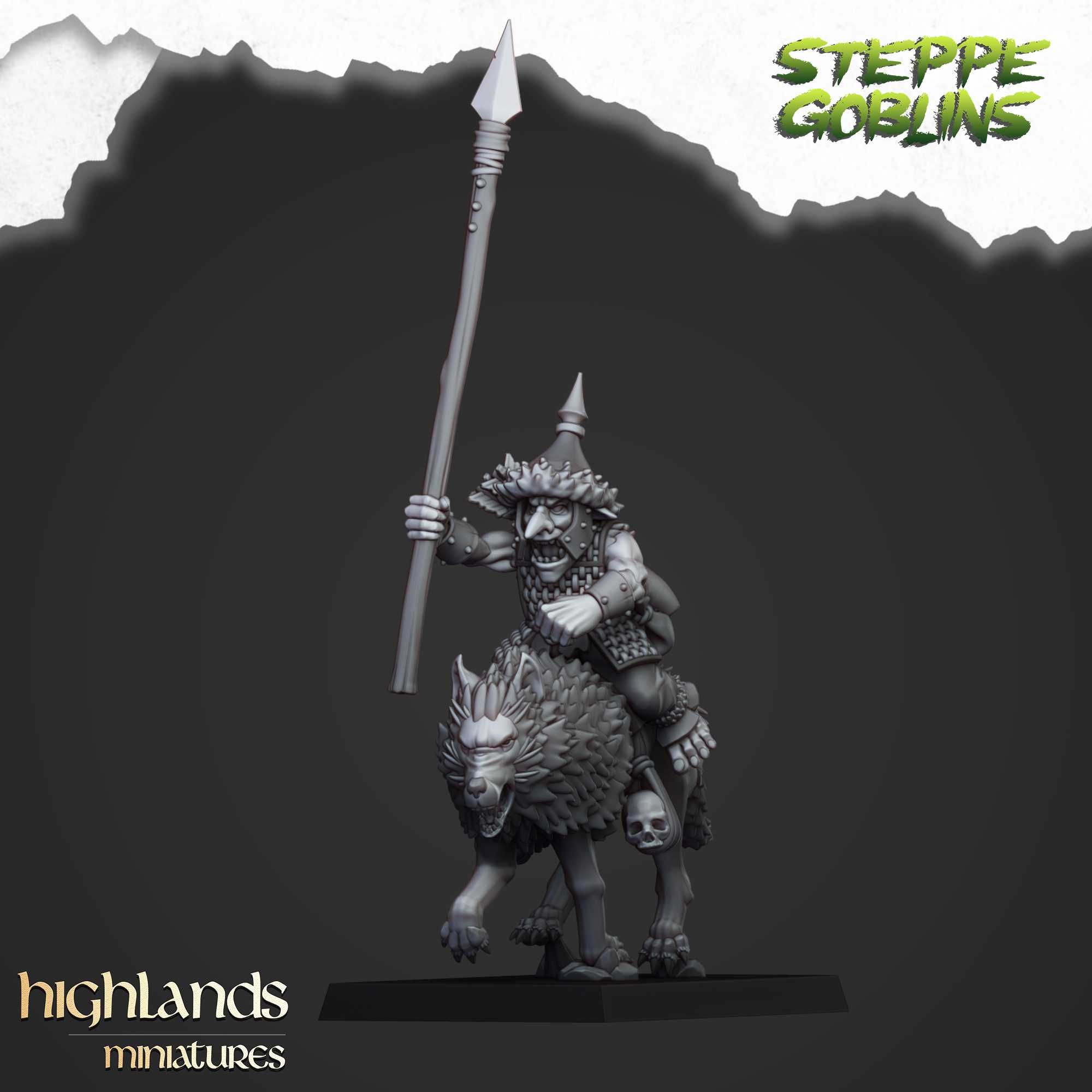 Mounted Steppe Goblins - WFB ToW AoS - Highlands Miniatures x5
