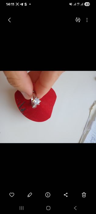 Кольцо, муассанит брилиант серебро