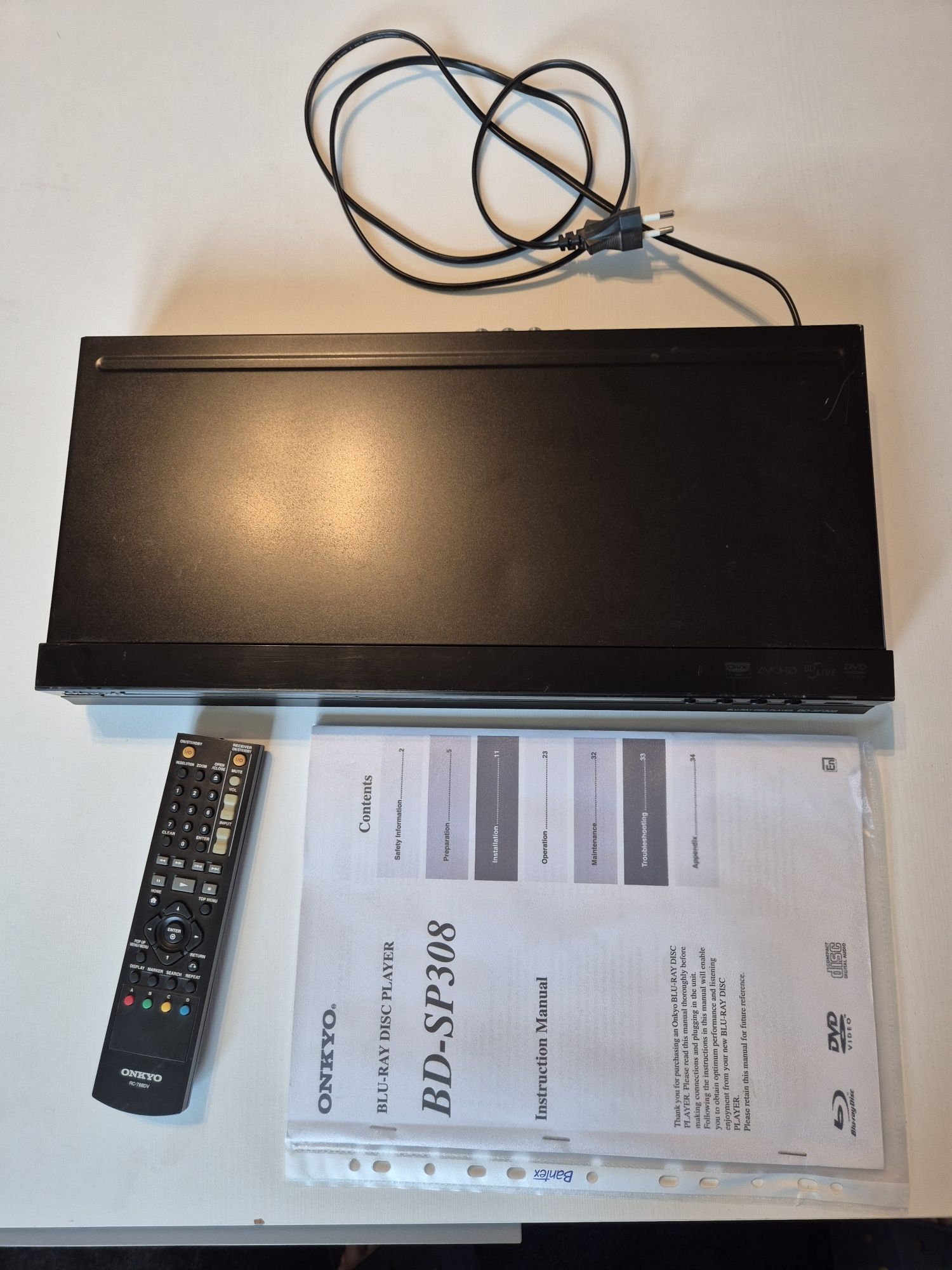Odtwarzacz blu ray Onkyo BD-SP308