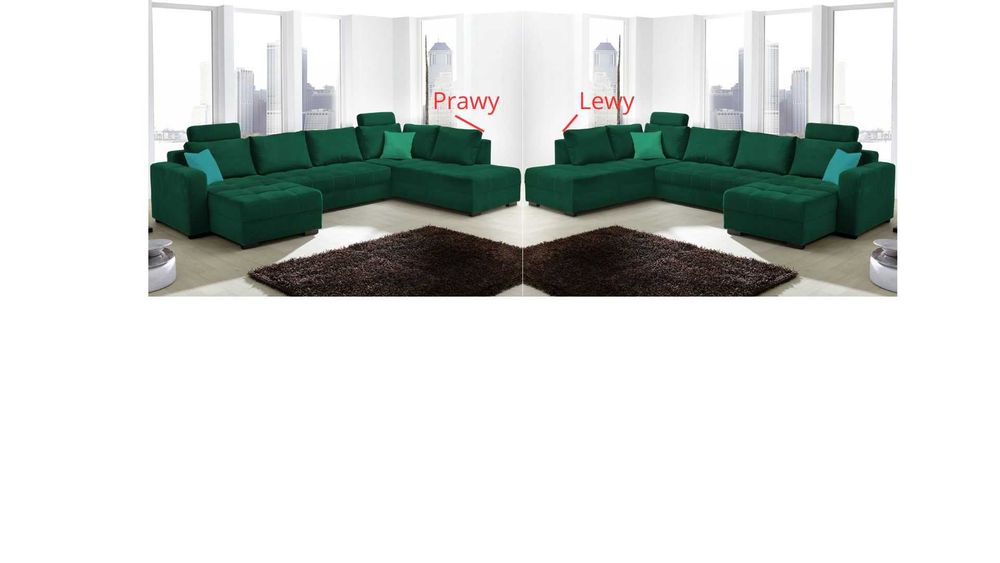 Duży NAROŻNIK PORTOS U z funkcją spania. Wysyłka Próbek tkanin GRATIS!