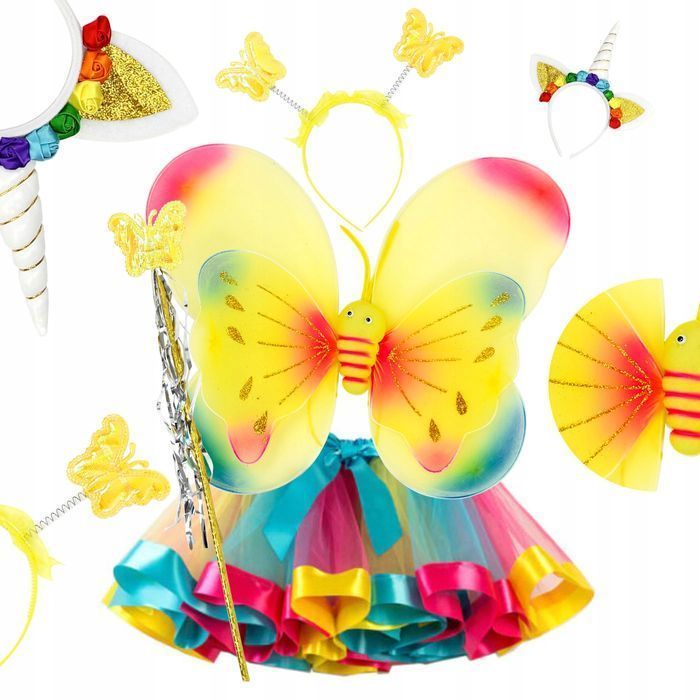 strój kostium przebranie motyl jednorożec wróżka 5w1