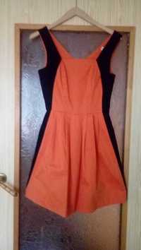 Pomarańczowa sukienka wesele sylwester M 38