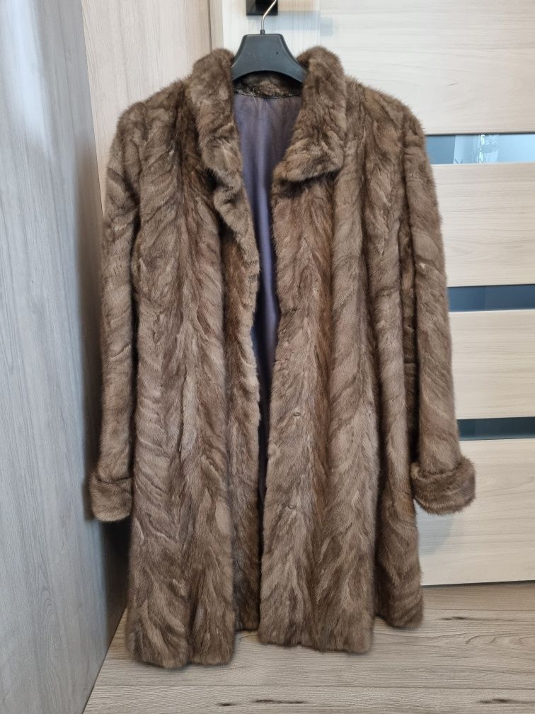 Futro naturalne norki płaszcz XL 40 L 40