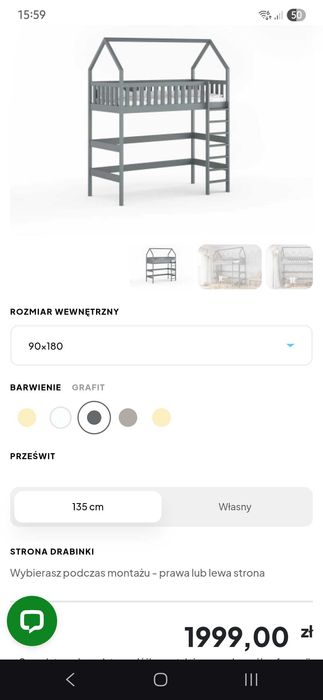 Łóżko z antresolą