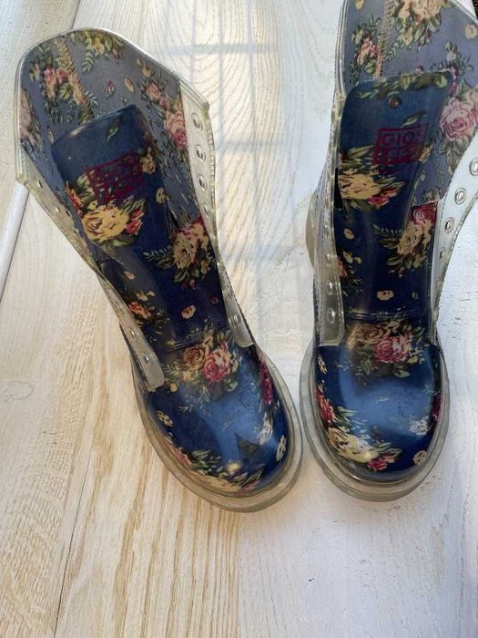 Kalosze w stylu glanów | Kwiatowy wzór | Rozmiar 37