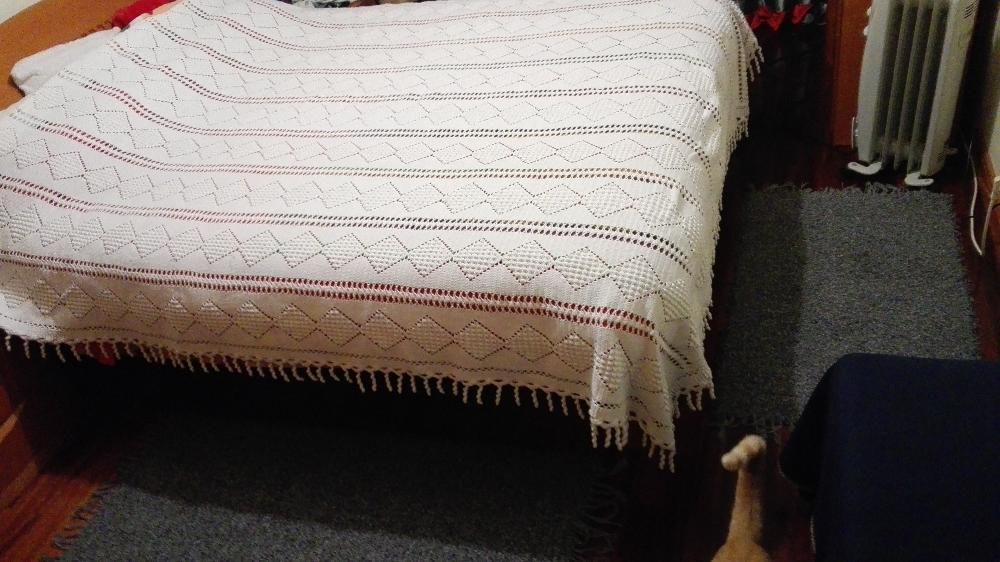 Colcha cama de casal de crochet
