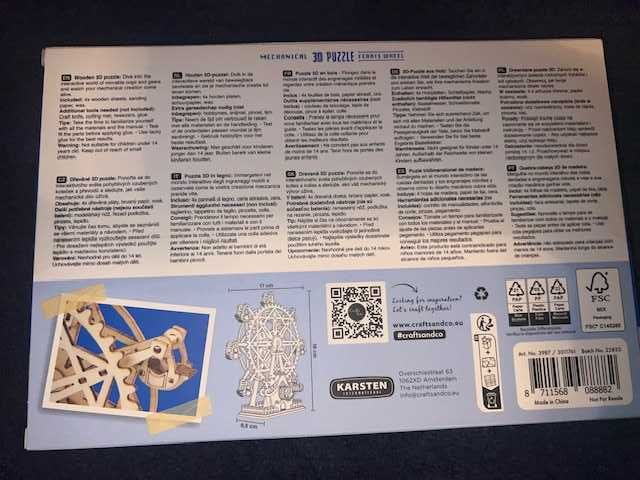 Drewniane Puzzle 3d trójwymiarowe Karuzela Nowe