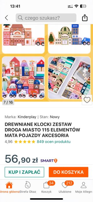 Klocki drewniane miasto 115 el.