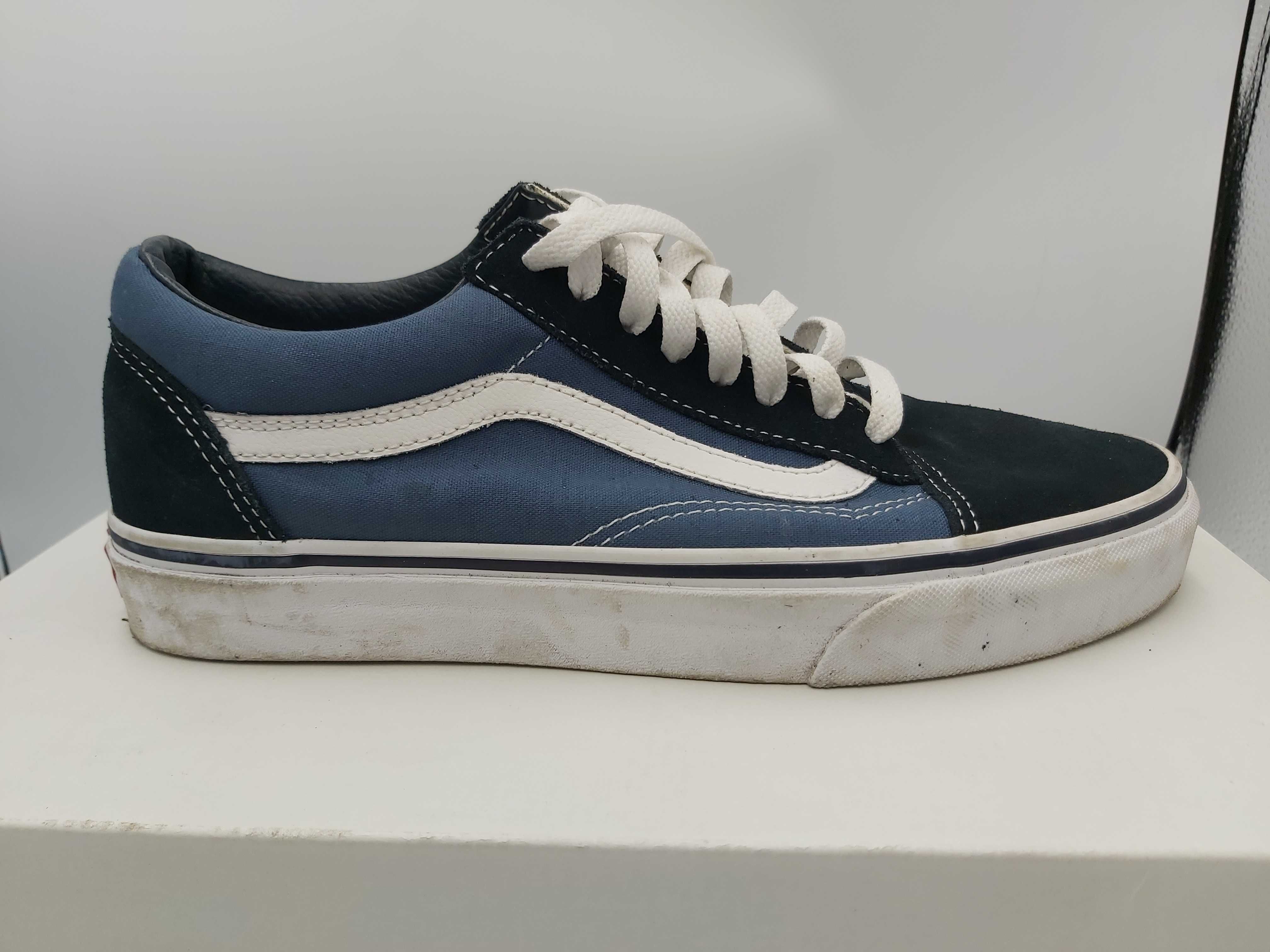 Buty sneakersy VANS skórzane niebieskie trampki rozmiar 41