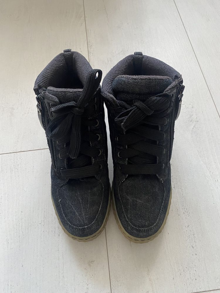 Diesel jeansowe denimowe buty botki sneakersy na koturnie 38