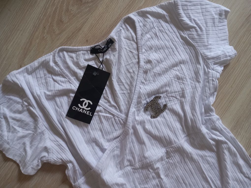 Chanel piekna bluzeczka prążek nowa xxl