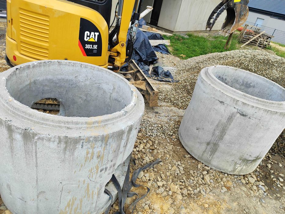 Studnia studnie 2 sztuki betonowa kineta krąg studzienka z dnem fi 100