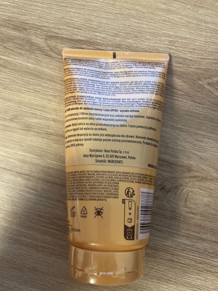 Nuxe Sun Krem do opalania twarzy i ciała SPF 50