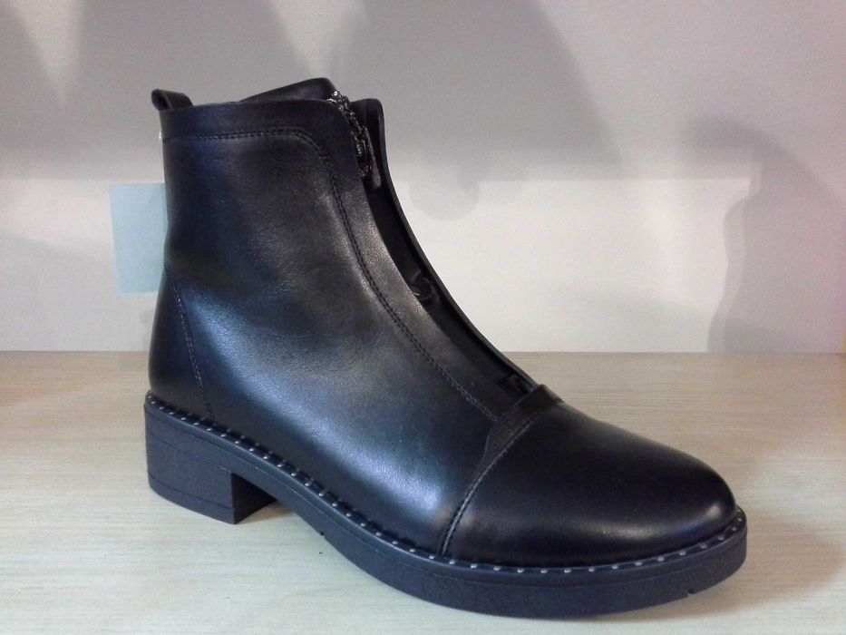 ботинки  женские  низкий каблук  зимние осенние Украина кожа замш