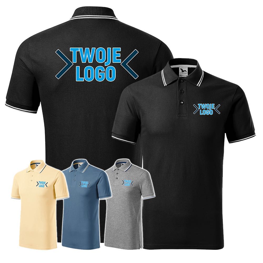 Koszulka polo z własnym nadrukiem logo teks Malfini Focus męska