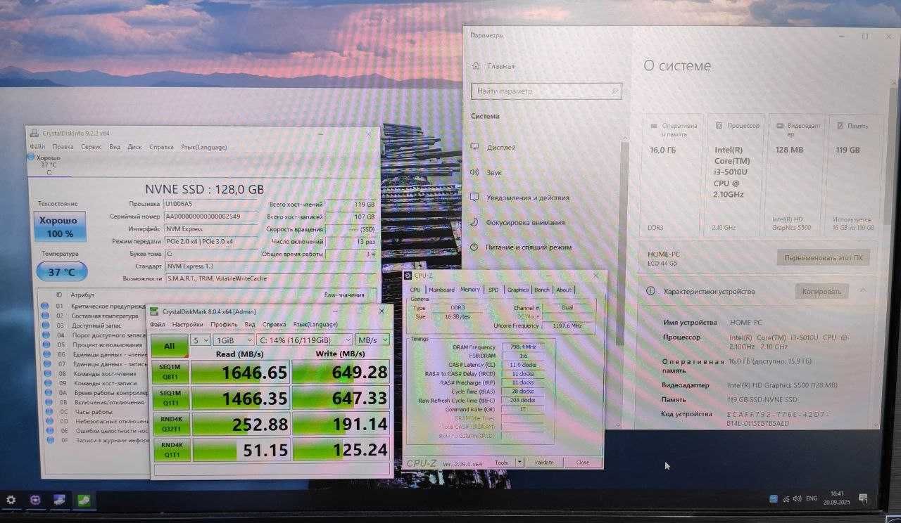 Core i3-5010 + 16gb ddr3 + 128gb nvme ssd => міні-ПК в зборі інтел нук