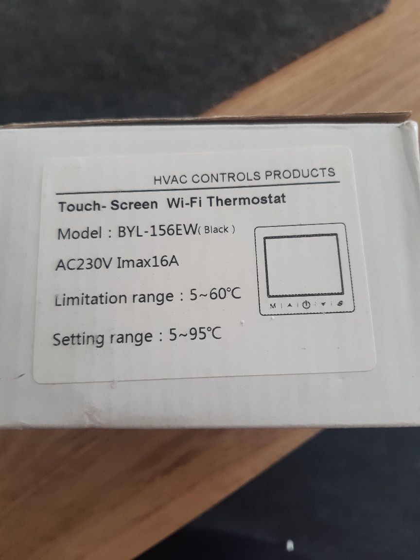 Wifi Smart Thermostat Beok Controls Preto  BYL-156EW