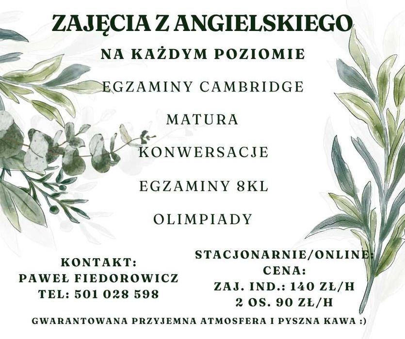 Korepetycje - j. angielski